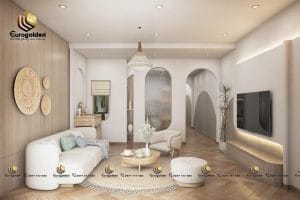 nội thất nhà phố phong cách Wabisabi