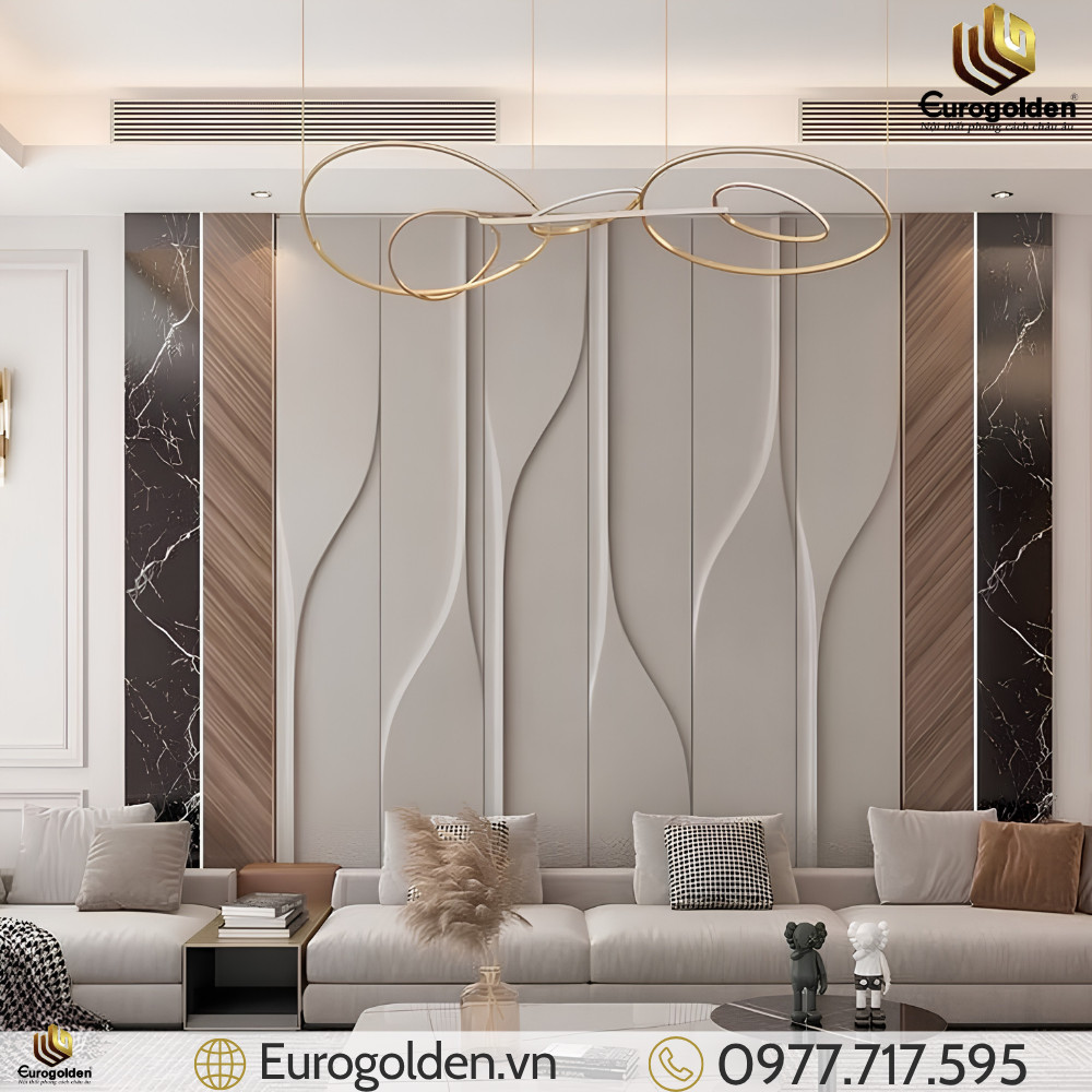 Mẫu ốp tường vách sofa