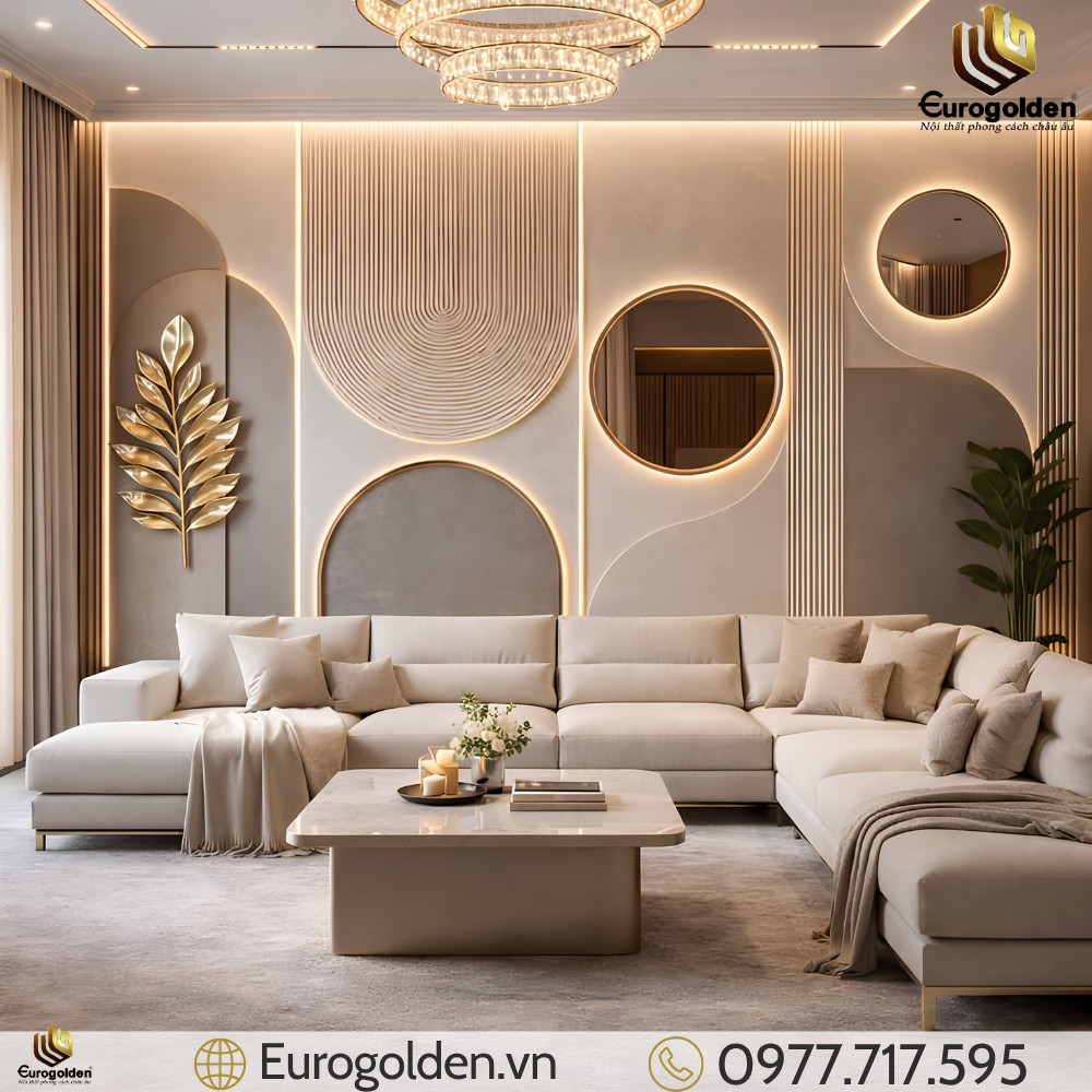 Mẫu ốp tường vách sofa